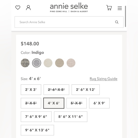 Annie Selke Marled Handwoven Cotton Rug: Indigo - Picture 4 of 8